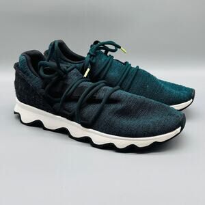 Sorel Shoes Womens 12 Green Knit Kinetic Lace Chunky Sole Athletic Sneakers